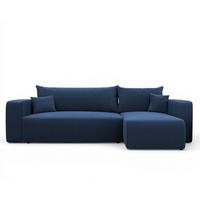 ECKSOFA Luna Mit Schlaffunktion - Blau, Holzwerkstoff/Textil (145/248cm) - Fun Möbel