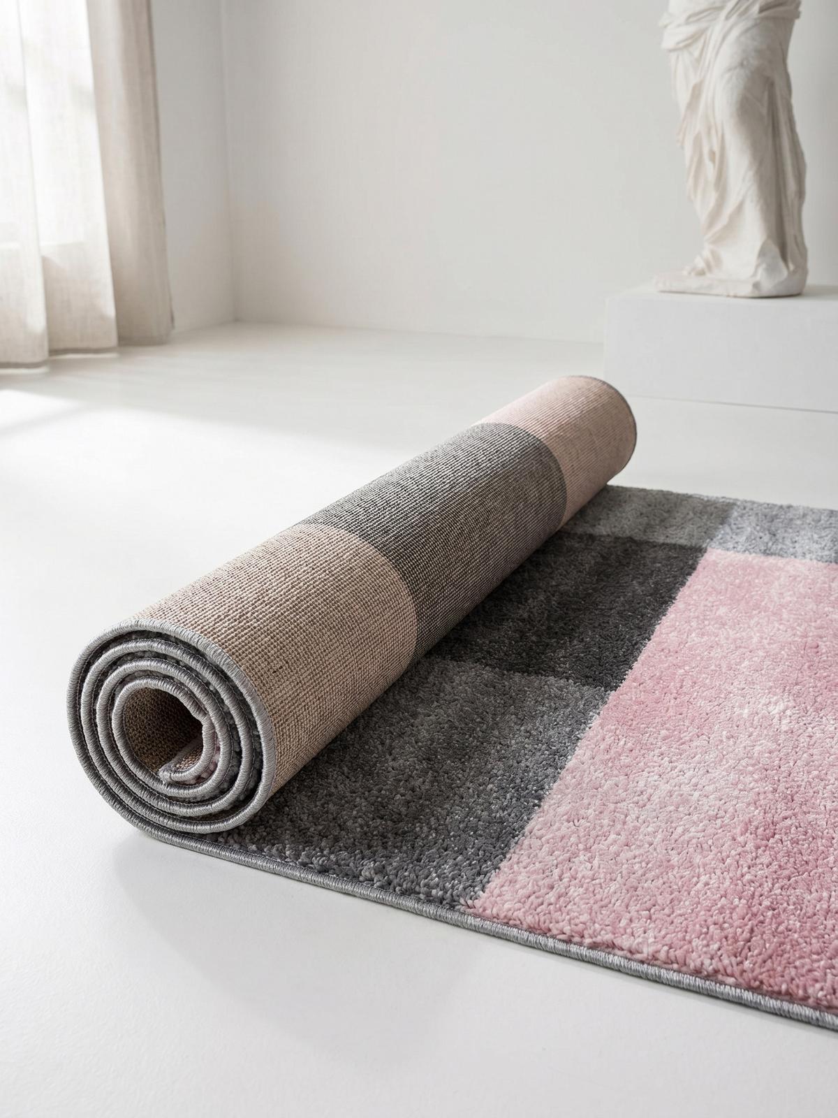 TEPPICH Kurzflor SOLDA in Rosa, kariert, 80 x 250 cm - Rosa, Textil (80/250cm) - KADIMA DESIGN