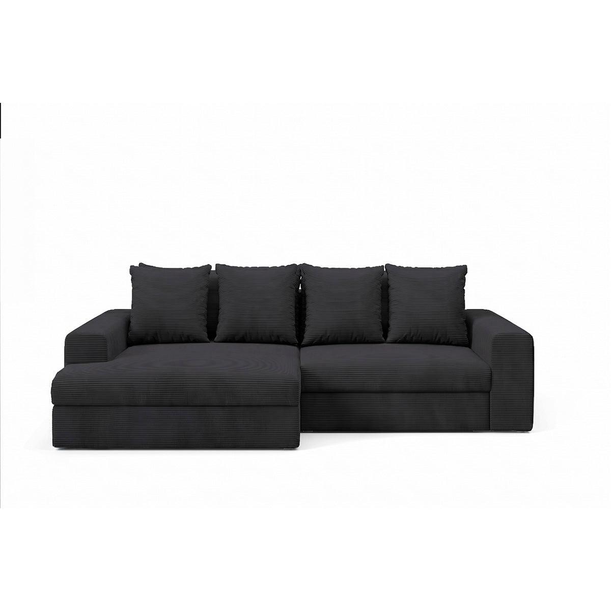 ECKSOFA Paola 3 Sitzplätze Schwarz - Schwarz, Holz (272/167cm) - Petits-meubles