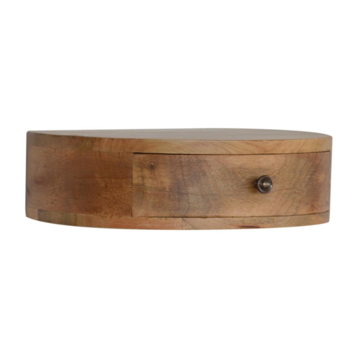 NACHTTISCH Wandmontage, Rund, 1 Schublade, Braun - Messingfarben/Braun, Holz/Metall (40/11/31cm) - Artisan Furniture