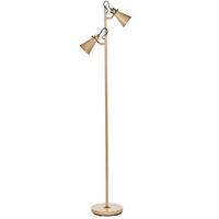 STEHLAMPE Beige/Gold Moyola - Beige/Goldfarben, Metall (42/25/165cm) - Beliani