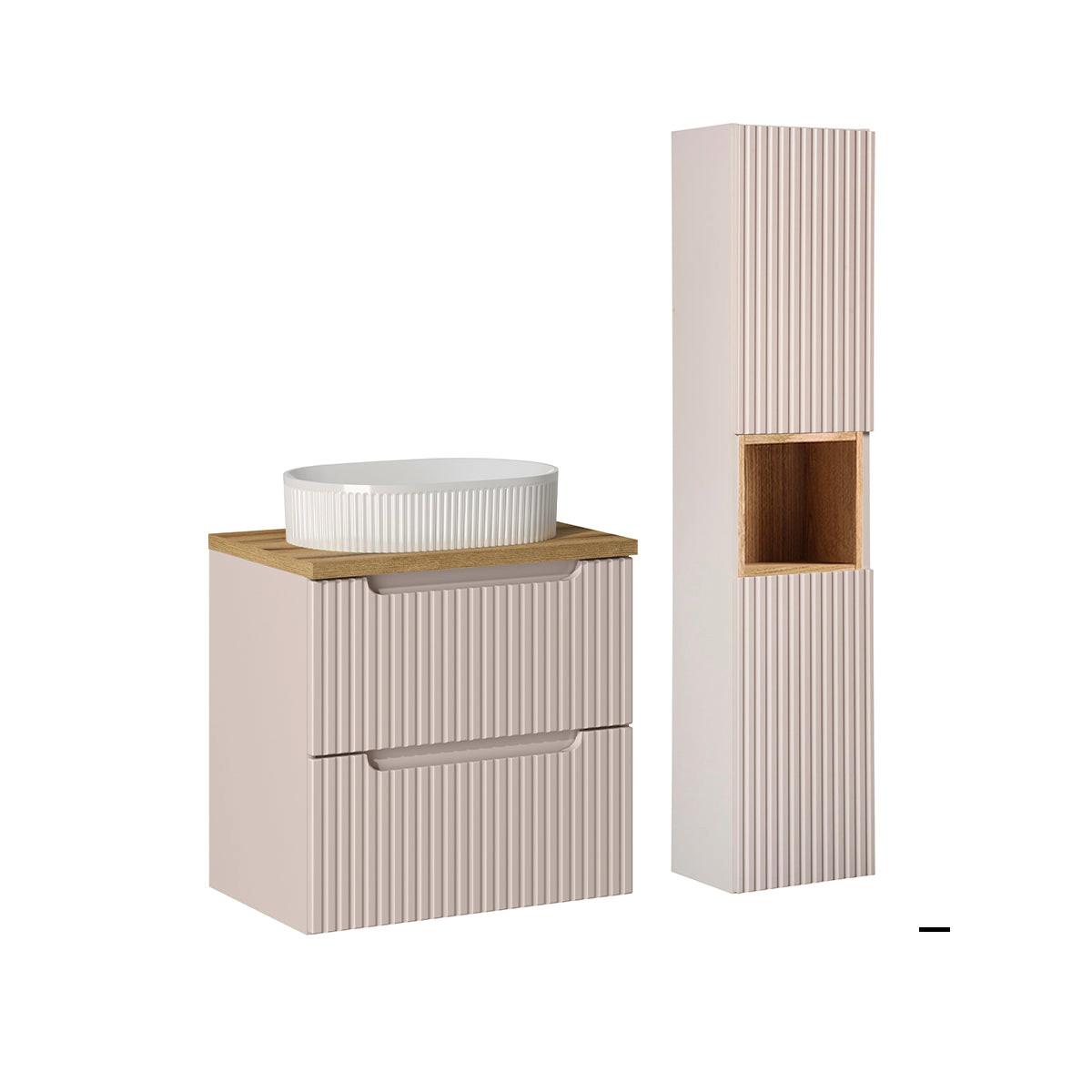 BADMÖBEL 60.4cm Riva 2er-Set Kaschmir - Kaschmir, Holzwerkstoff (60.4/59/40cm) - Petits-meubles