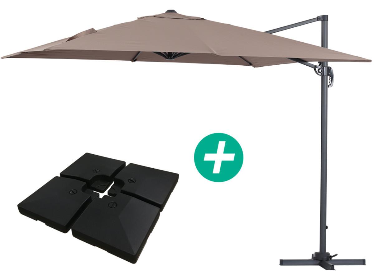 SONNENSCHIRM sun 3 Braun - Braun, Metall (300/300cm) - Habitat Garten