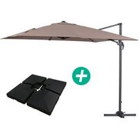 SONNENSCHIRM sun 3 Braun - Braun, Metall (300/300cm) - Habitat Garten