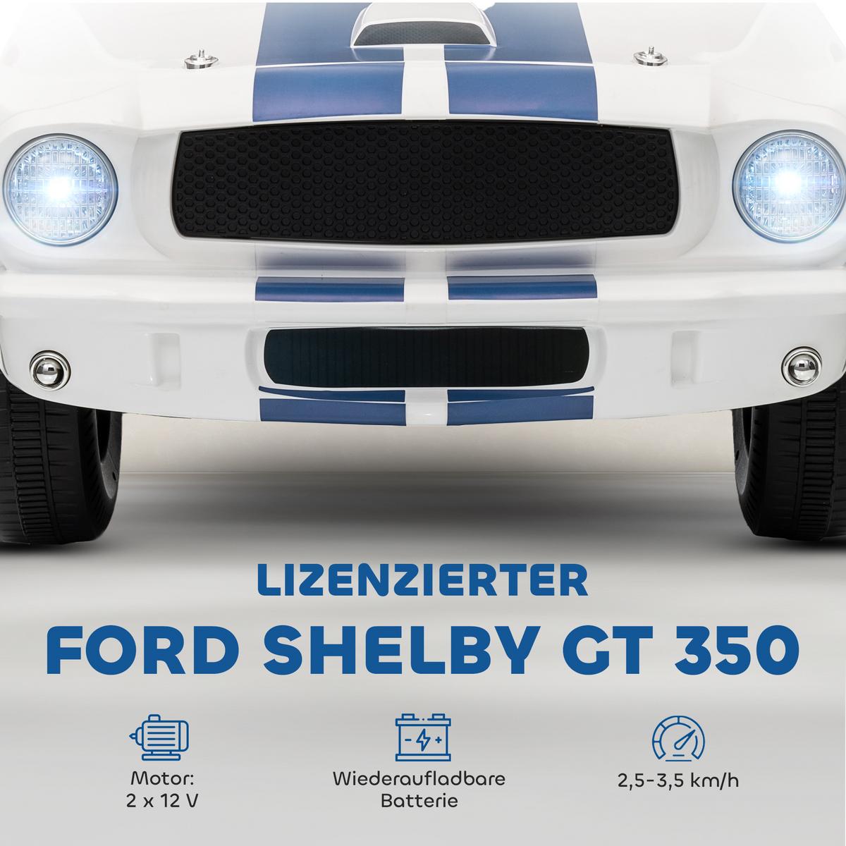 KINDER-ELEKTROAUTO 12V Kinderauto mit 2,4 GHz Fernbedienung, 2 Motor, Weiß - Weiß, Kunststoff (97/51.5/46.5cm) - AIYAPLAY