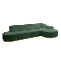 ECKSOFA Ottomane Rechts MARI-L2-v2 - 328x171x83 cm Grün Cord - Grün, Holzwerkstoff/Textil (171/328cm) - ALTDECOR