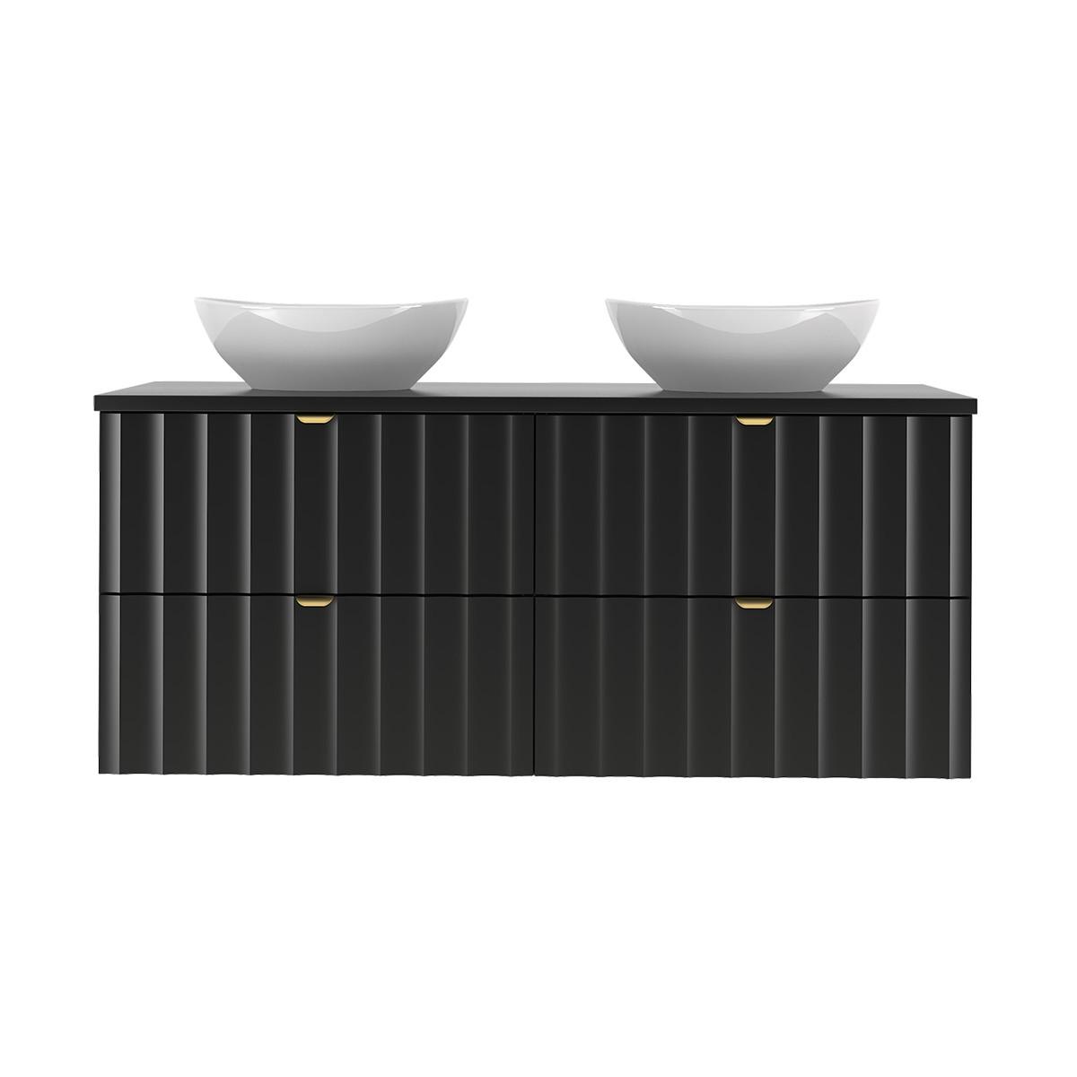 DOPPELWASCHTISCH 120.6cm Lexa Schwarz - Schwarz, Holzwerkstoff (120.6/52.2/46.5cm) - Petits-meubles