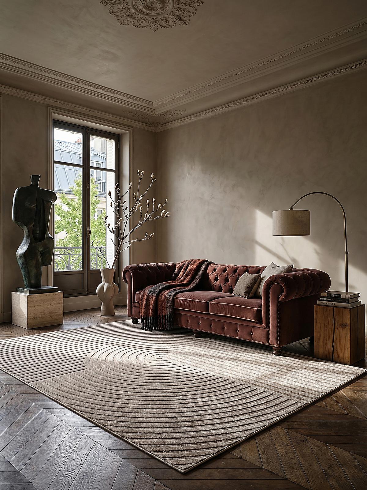 KURZFLORTEPPICH Geometrisch ERESMA Polyester Beige 160 x 230 cm - Beige, Textil (160/230cm) - KADIMA DESIGN