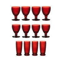 WEIN- & LONGDRINKGLÄSER Boston Coloured rot 12er Set - Rot, Glas - Villeroy & Boch