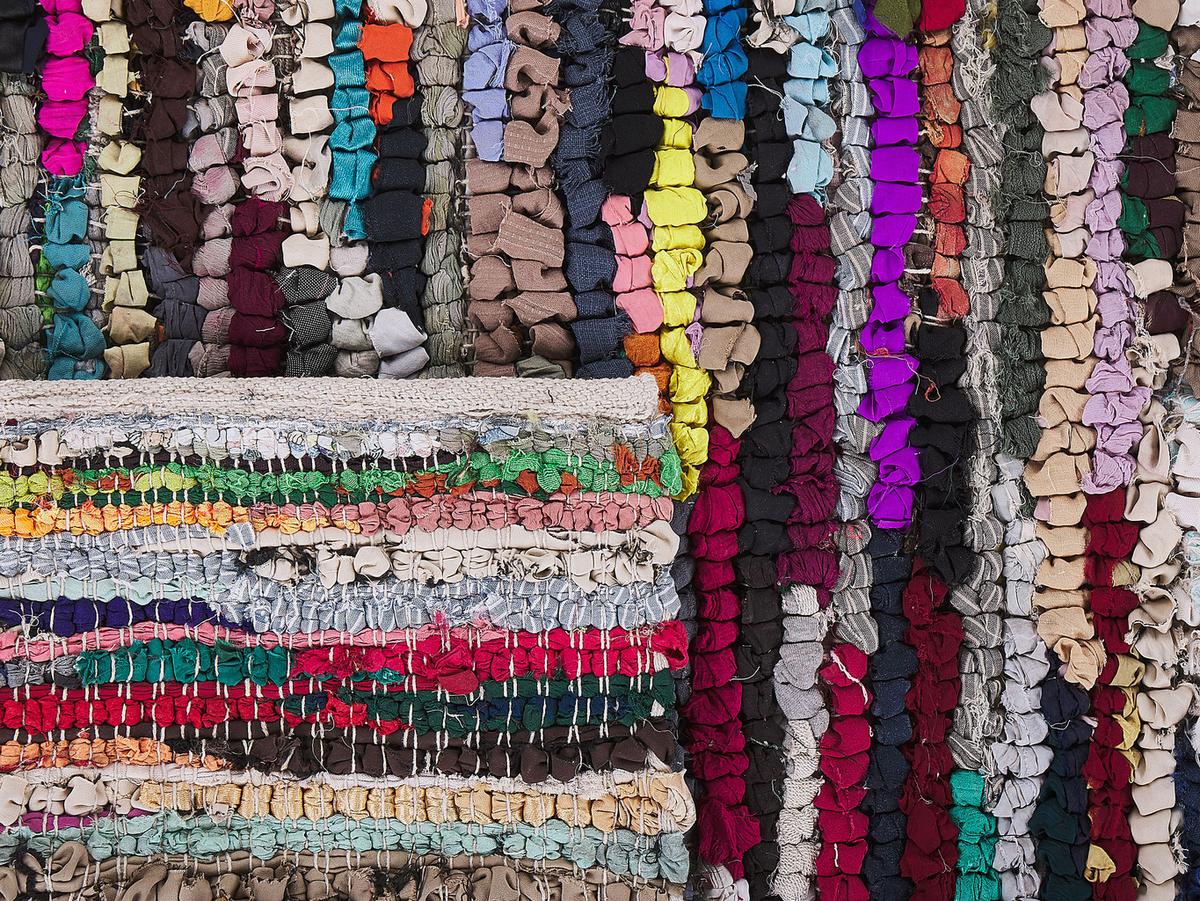 TEPPICH geflochten Bafra 230/160 cm - Multicolor, Kunststoff (160/230cm) - Beliani