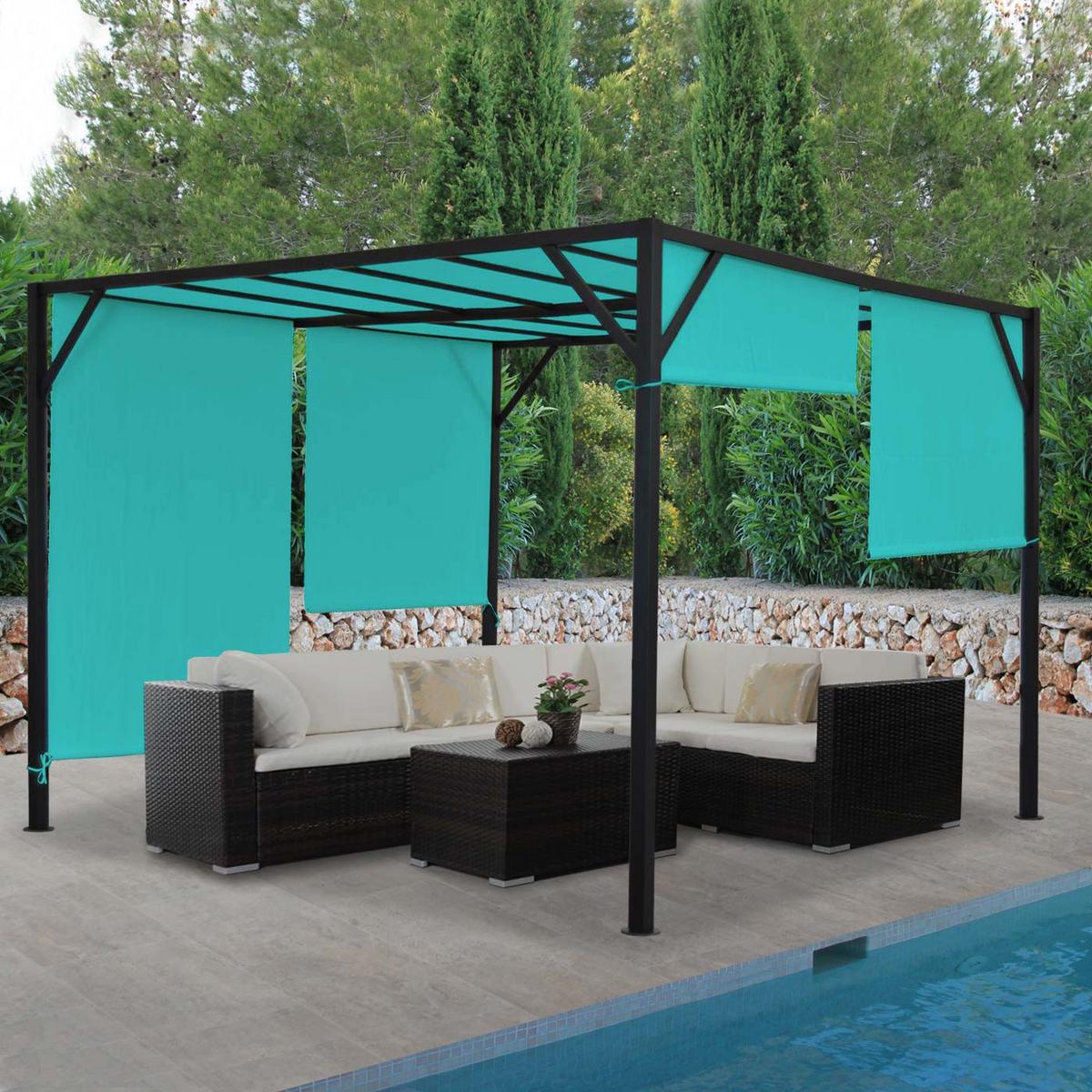 PERGOLA BEJA Türkis - Türkis, Metall (305/212/305cm) - MCW