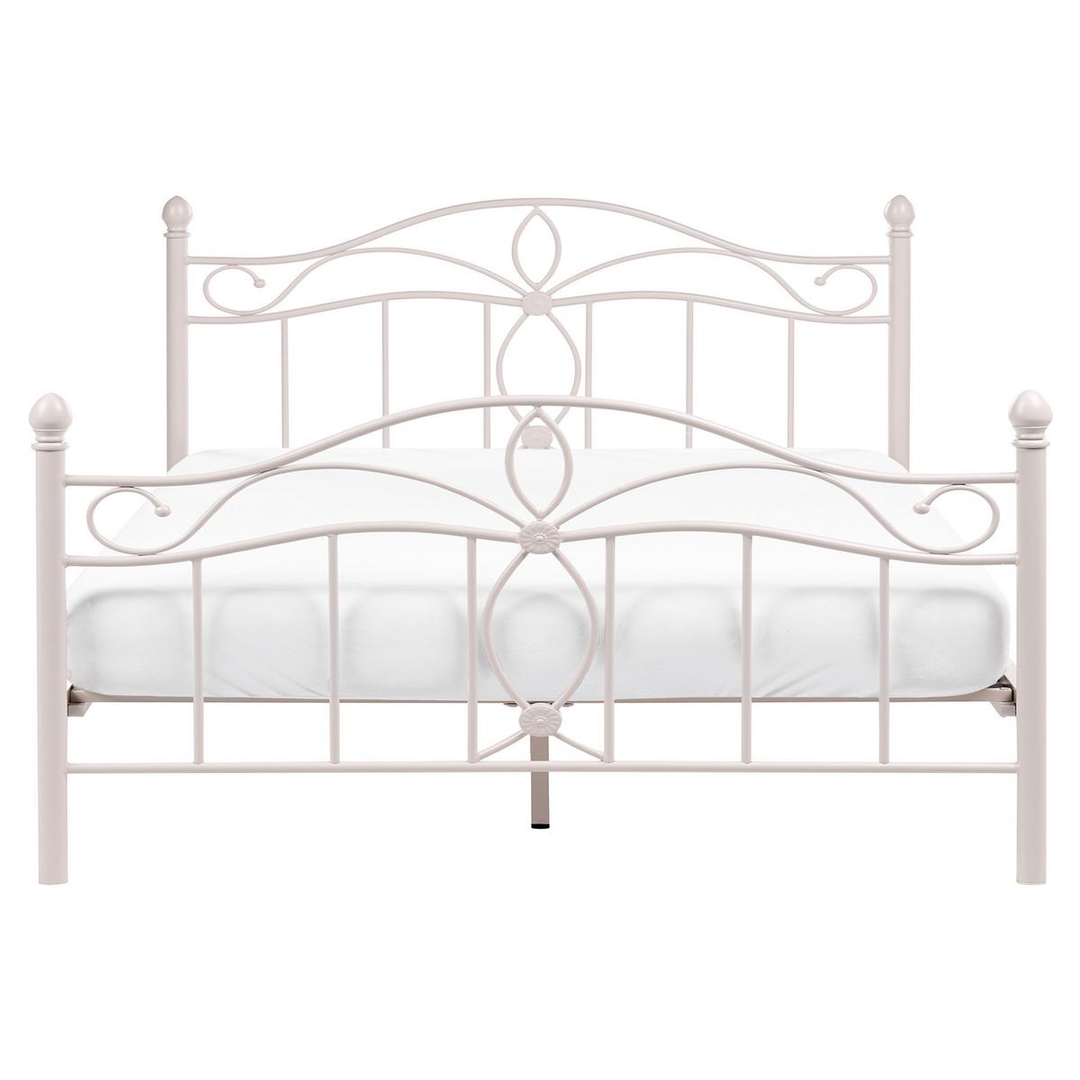 BETT mit Lattenrost 160/200 Stahl Hellbeige Antlia - Beige, Metall (160/200cm) - Beliani