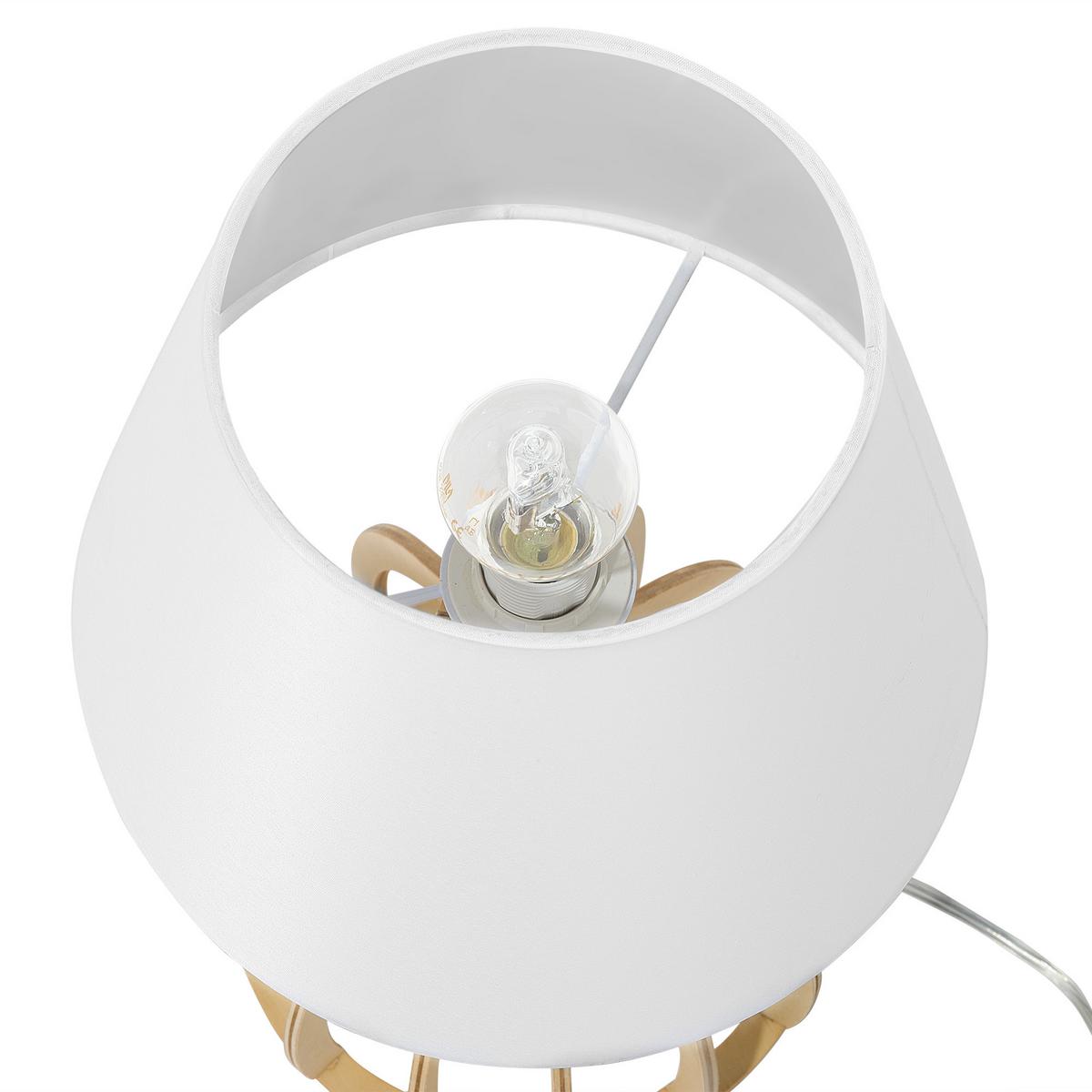 TISCHLAMPE Agueda 22/22/36 cm - Weiß, Holzwerkstoff (22/22/36cm) - Beliani