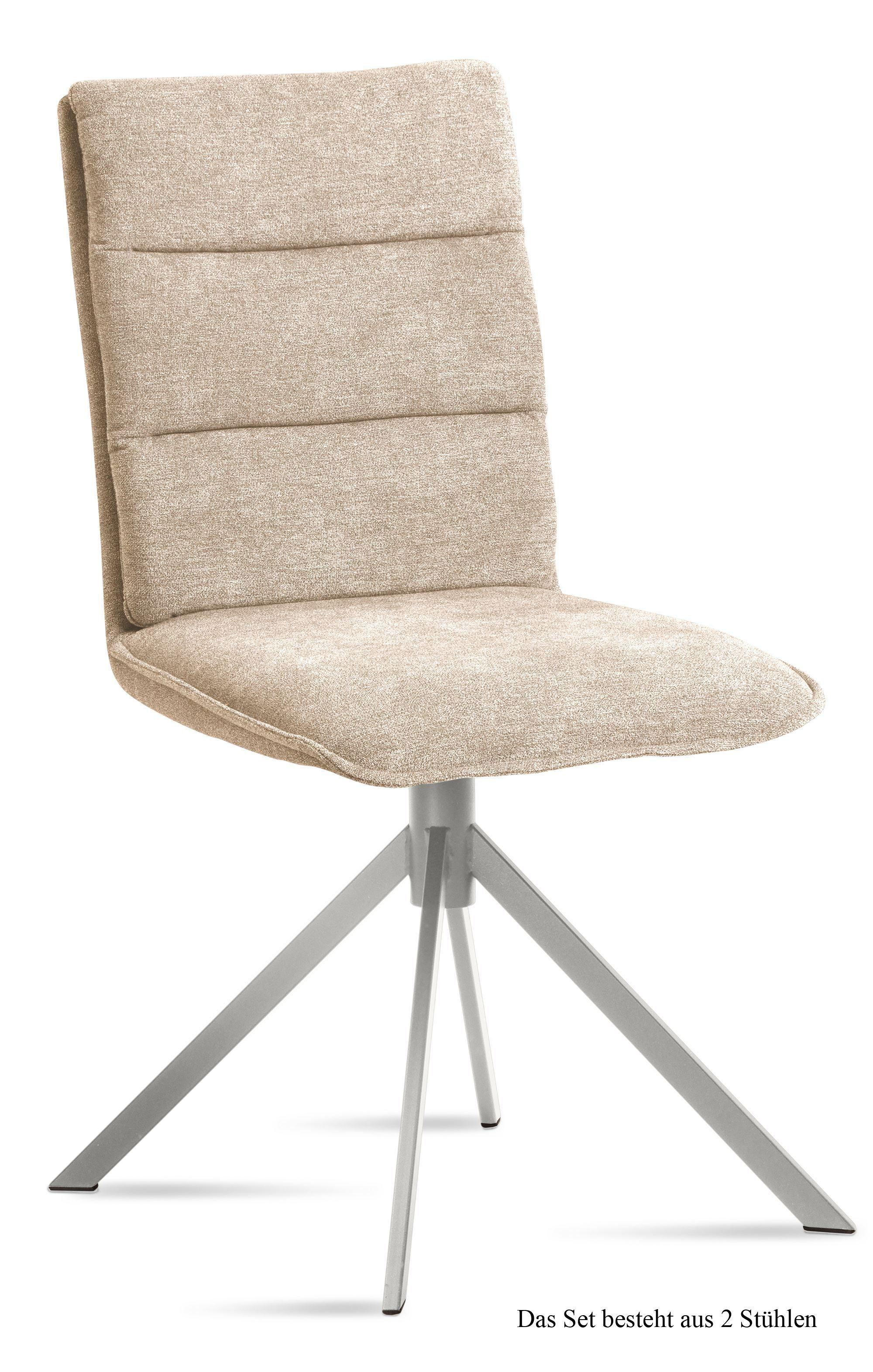 ESSZIMMERSTUHL (2er-Set) Dorota 47x92x60 Edelstahl/Natur - Edelstahlfarben/Naturfarben, Kunststoff (60/92/47cm) - 58aufmkessel