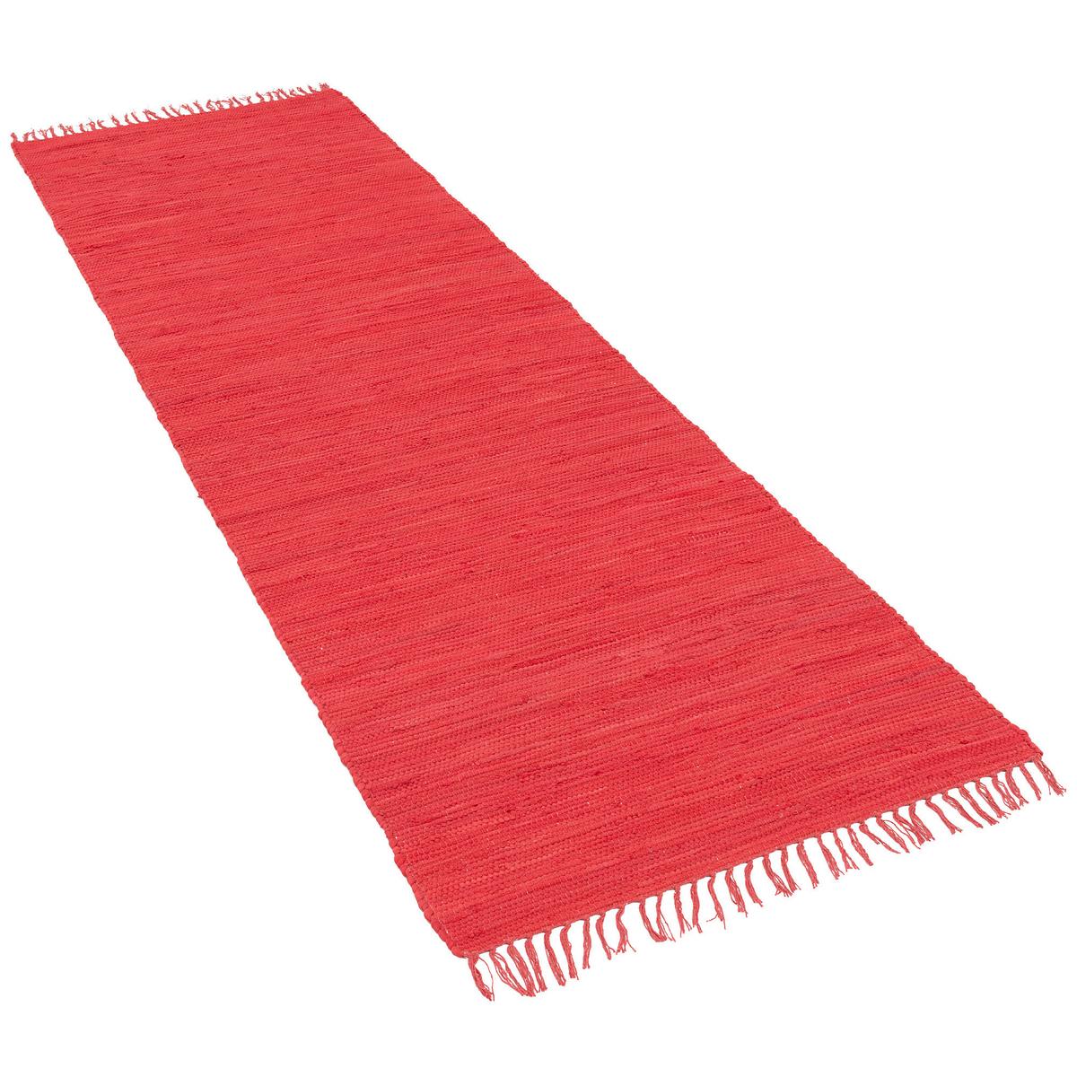 BAUMWOLLE NATUR TEPPICH LÄUFER JOLLY COTTON - Rot, Textil (90/160cm) - Pergamon