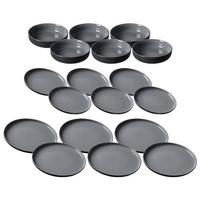 TELLER UND SCHALENSET Jasper schwarz 18er Set - Schwarz, Keramik (2/2/2cm) - Ritzenhoff Breker