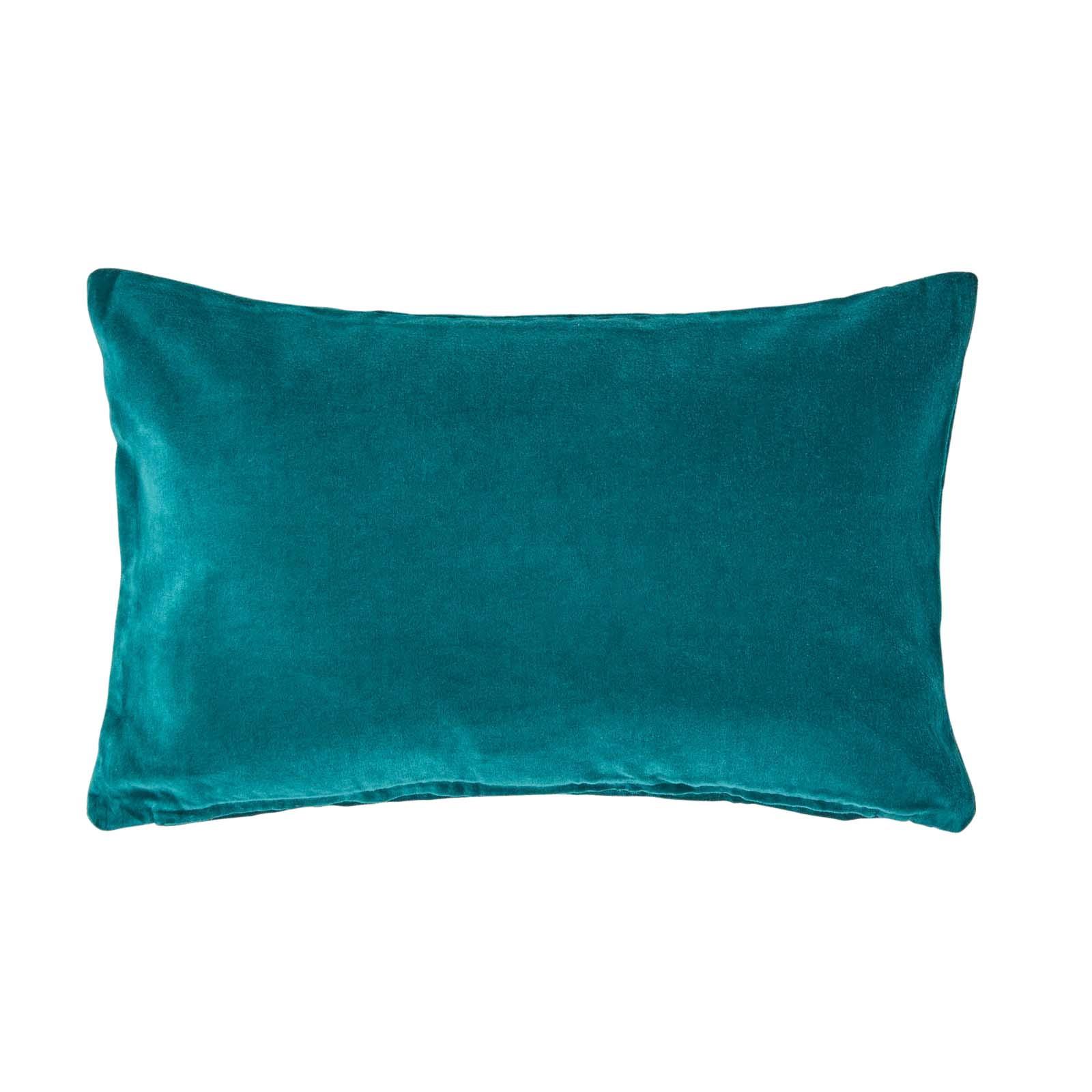 KISSENHÜLLE Baumwollsamt petrol 30/50 cm - Petrol, Textil (30/50cm) - Homescapes