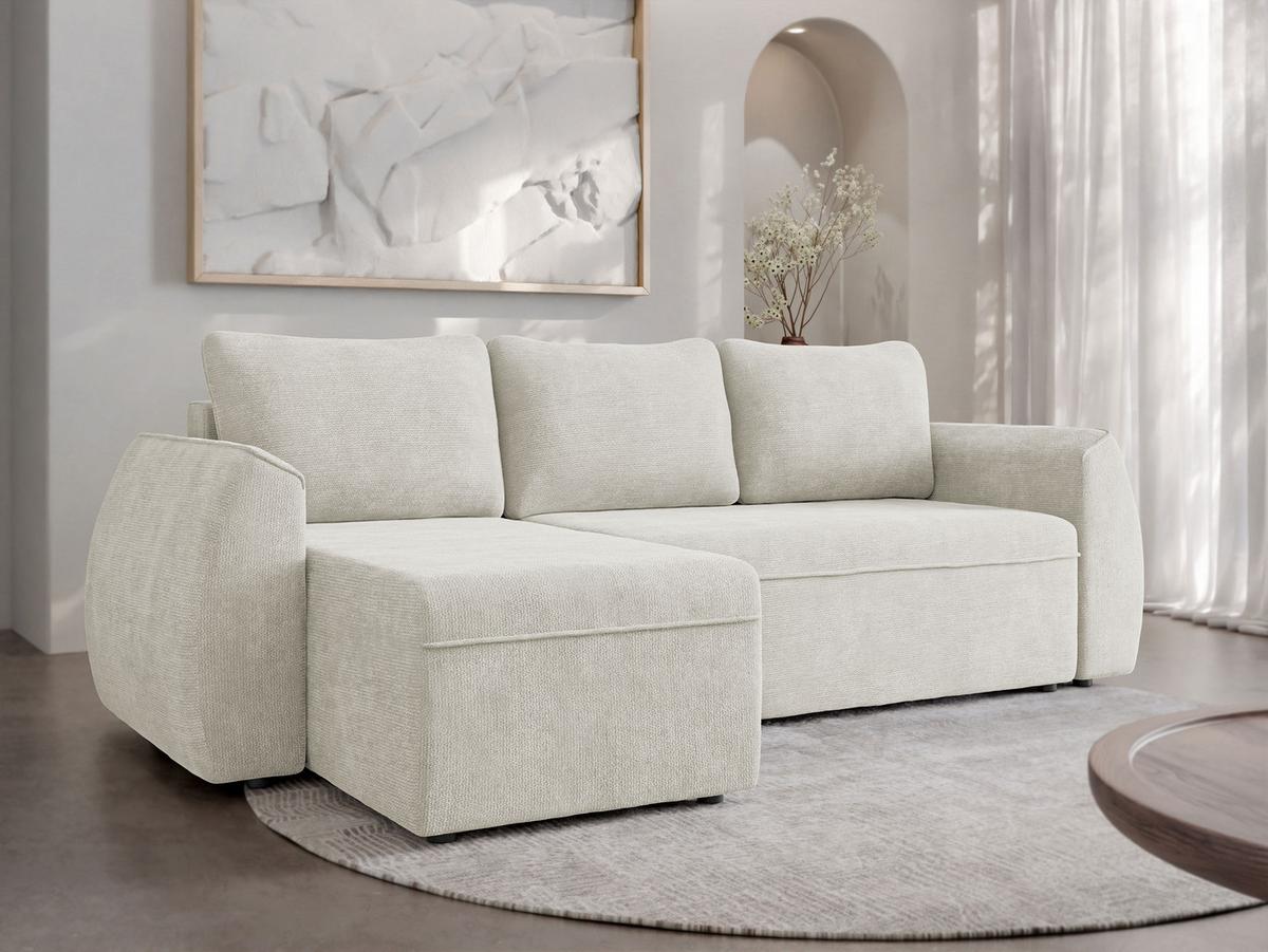 ECKSCHLAFSOFA Darlan - Creme/Schwarz, Holz/Kunststoff (245/143cm) - MIRJAN24