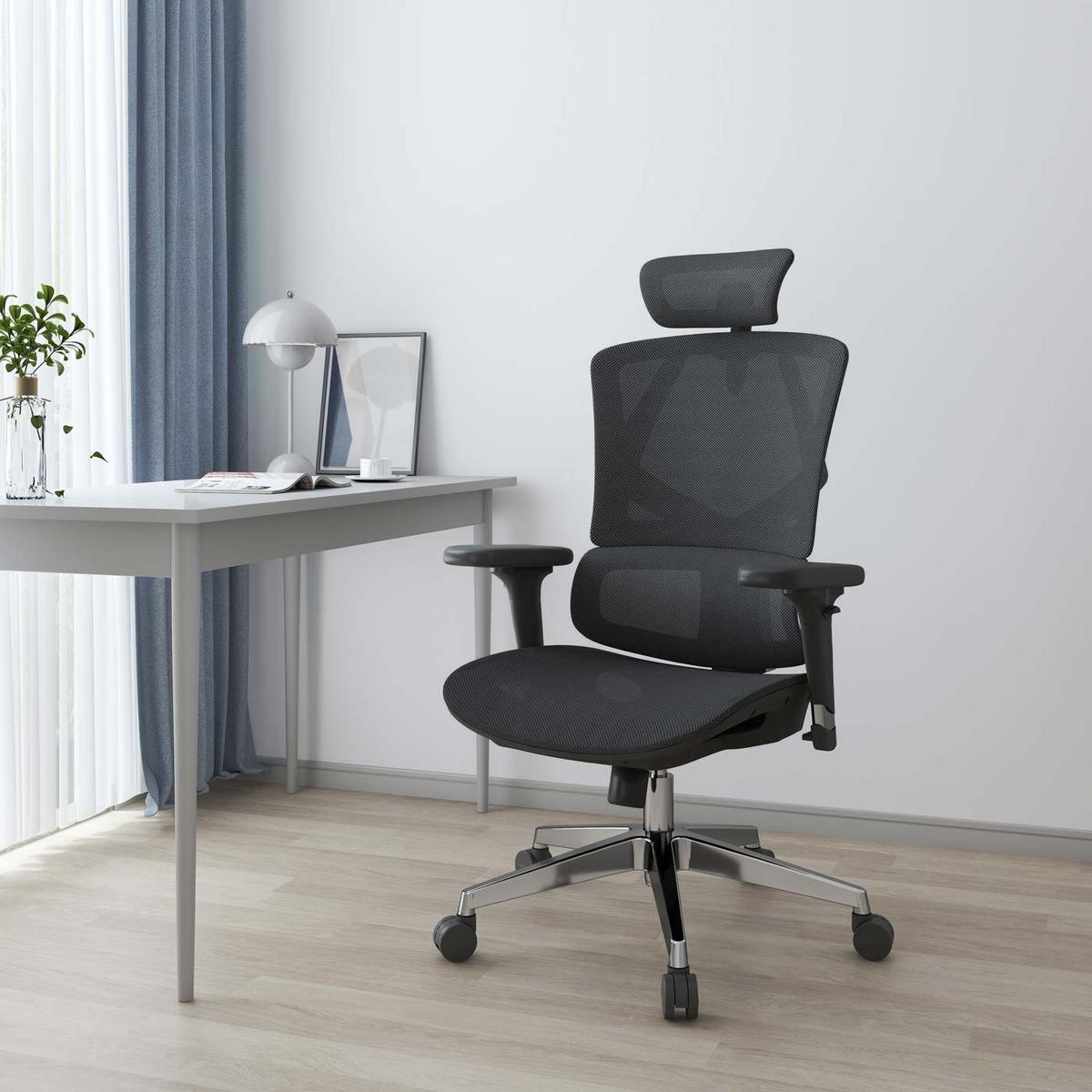 BÜROSTUHL MESH Schwarz - Schwarz, Textil (66/136/95cm) - SIHOO