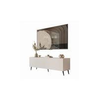 TV-SCHRANK COLGANTE 150/40/49 cm schräge schwarze Füße mit LED-Beleuchtung Kaschmir - Kaschmir/Schwarz, Holzwerkstoff (150/49/40cm) - Lookway