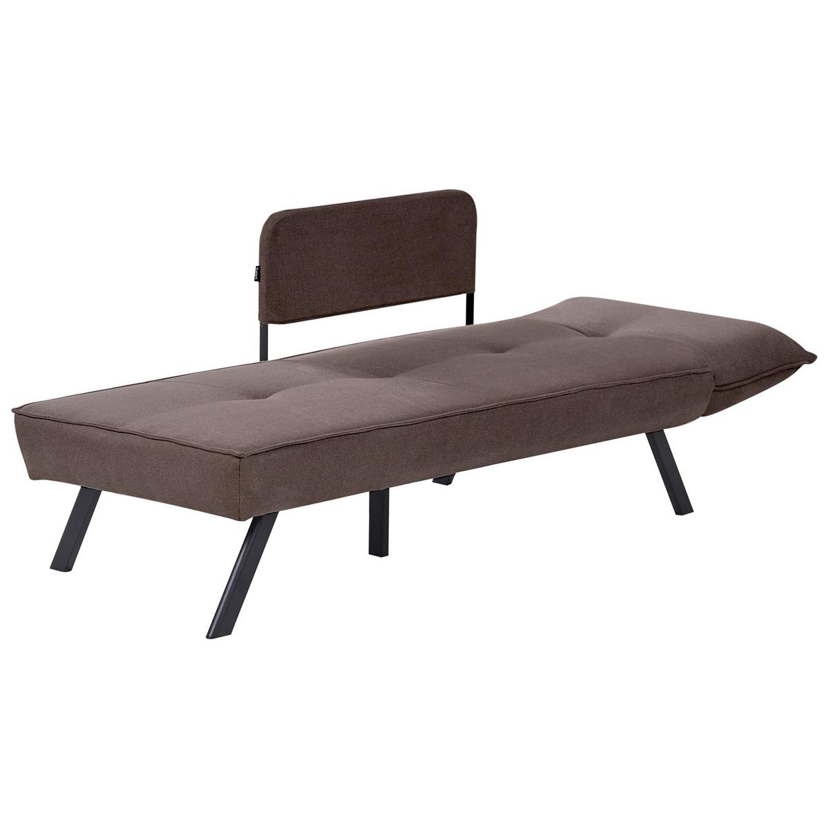 CHAISELONGUE-RECHTSSEITIGE Stoff Braun Rocamadour - Schwarz/Braun, Textil (150/83/72cm) - Beliani