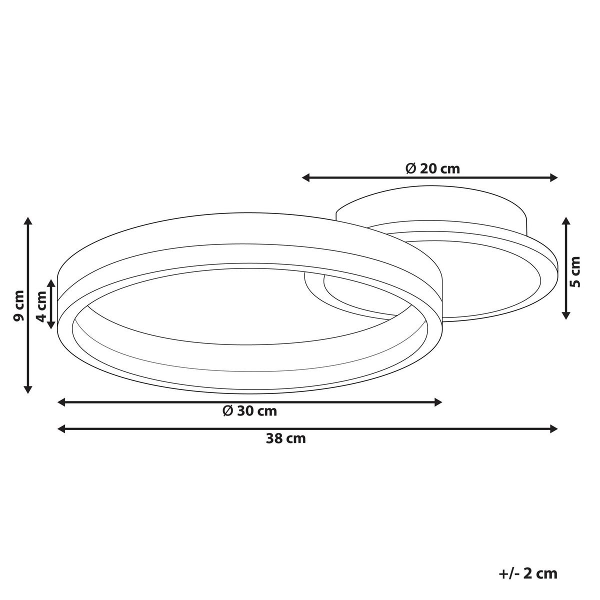 DECKENLEUCHTE Glyde 30/38/9 cm - Goldfarben, Metall (30/38/9cm) - Beliani