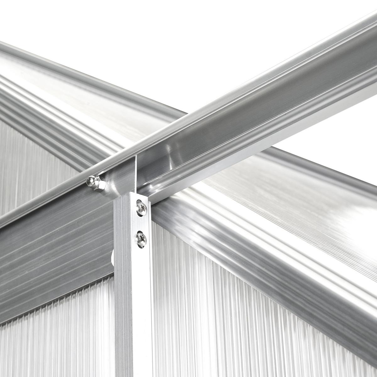 GEWÄCHSHAUS Silber 315 cm Apulia - Transparent/Silberfarben, Kunststoff (190/230/315cm) - Beliani