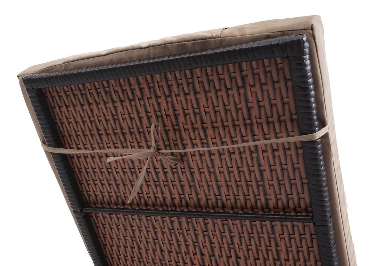 POLY-RATTAN SONNENLIEGE Braun, Beige - Beige/Braun, Kunststoff (71/108/197cm) - MCW