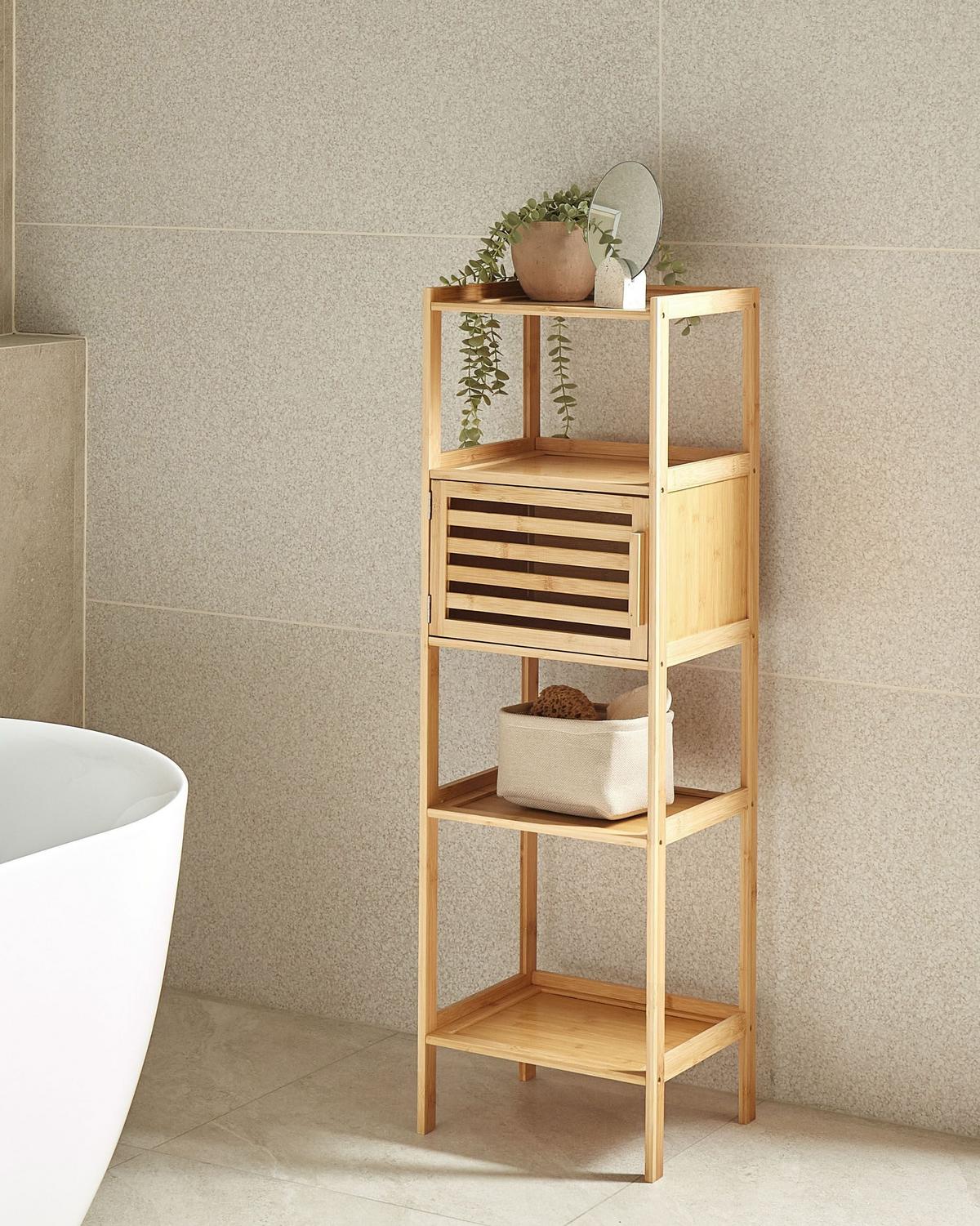REGAL Bambus Hellbraun Lafayette - Braun, Holz (36/114/30cm) - Beliani
