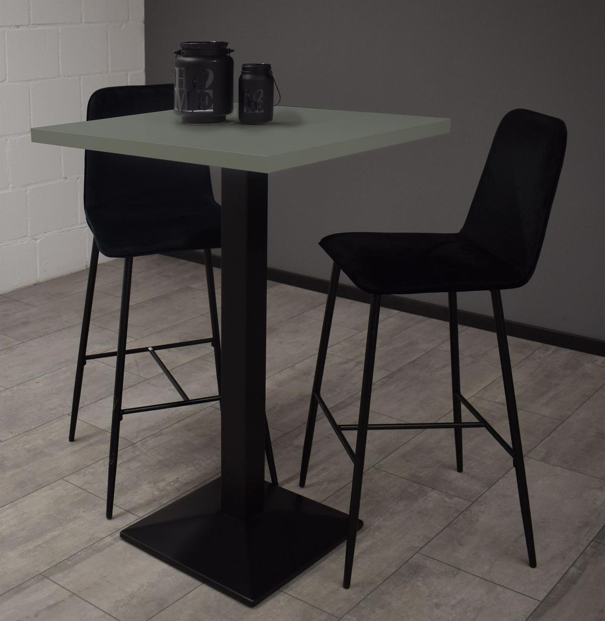 TRESENTISCH Elene 70x70x106 schwarz matt/Pinie green matt lack - Grün, Metall (70/70/106cm) - 58aufmkessel