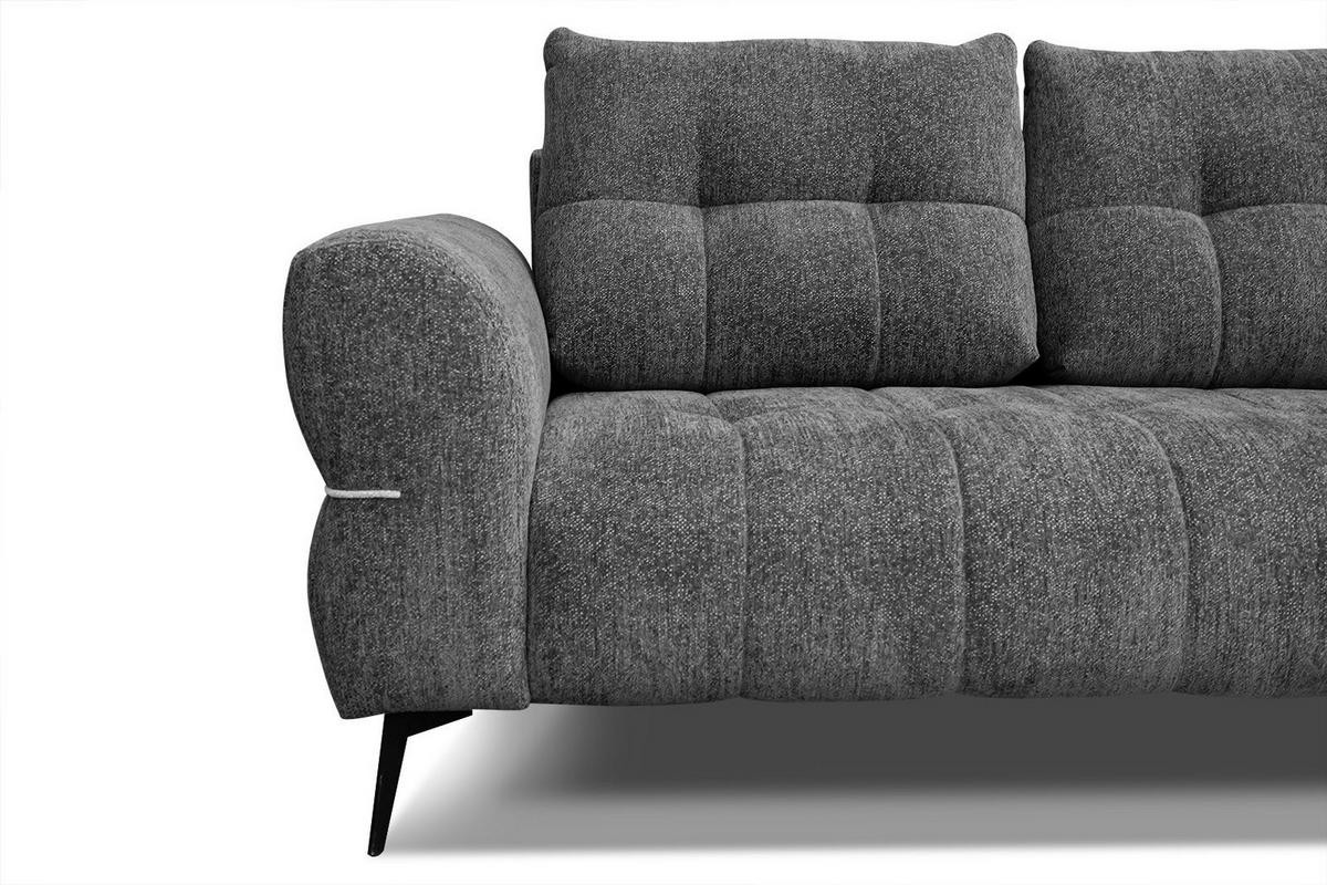 SOFA SALVINI 2,5-Sitzer, graphitfarben - Graphitfarben/Schwarz, Holzwerkstoff/Textil (176/88/99cm) - Wozimo