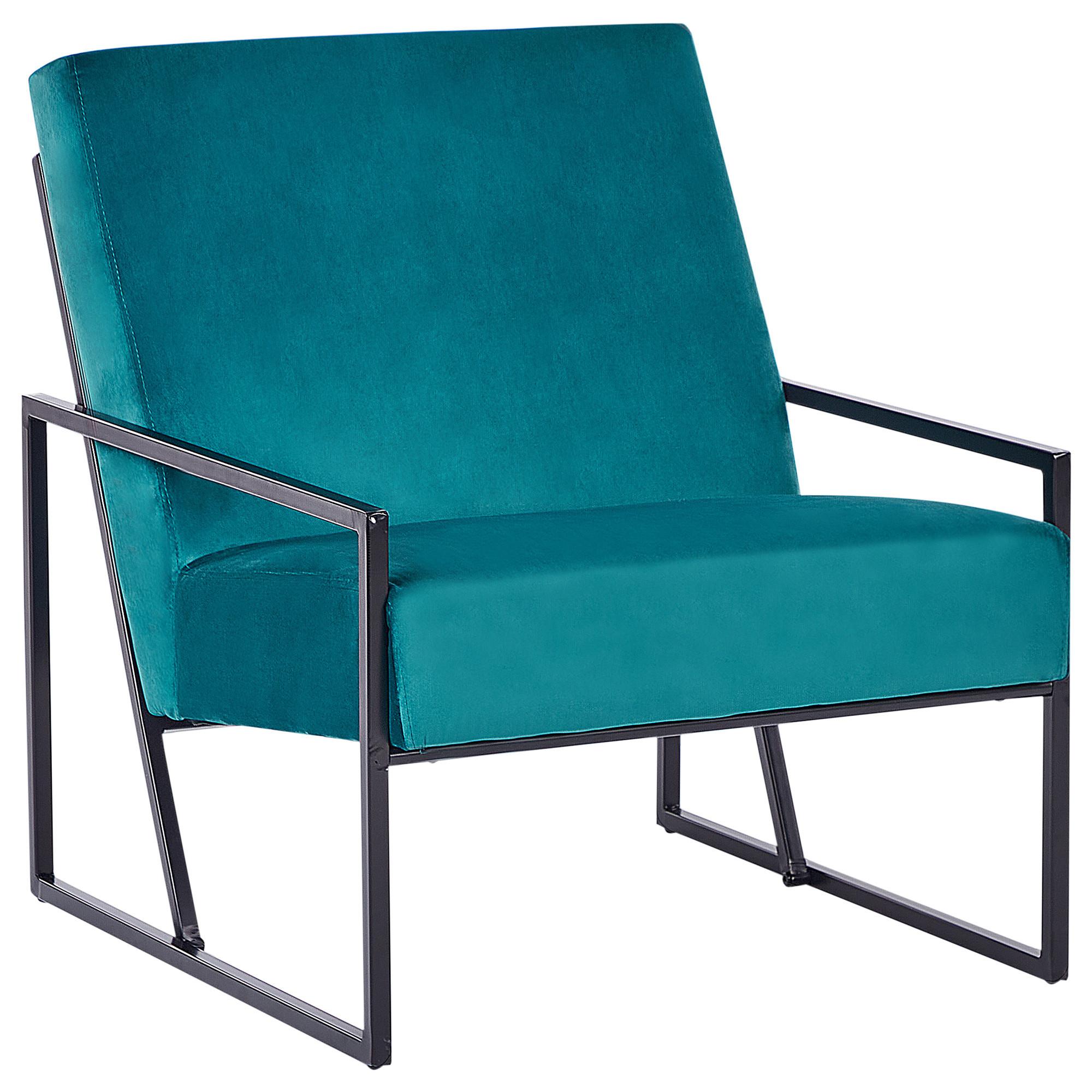 SESSEL Blaugrün Delary - Blau/Schwarz, Textil (69/83/83cm) - Beliani