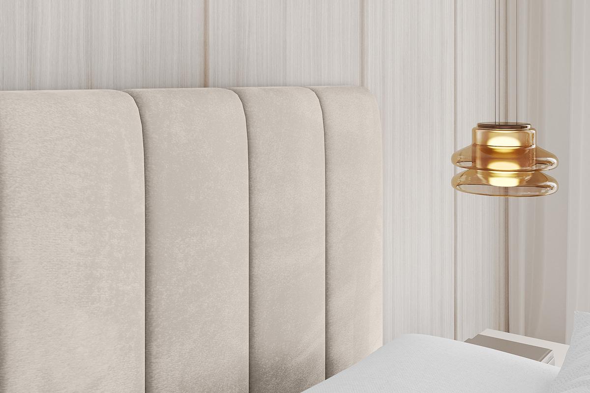 POLSTERBETT mit Bettkasten, Fußteil und Lattenrost, Boxbett mit Matratze H3/H4 - STERA-Z 160x200 Beige - Beige, Holzwerkstoff/Textil (160/200cm) - ALTDECOR