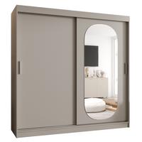 SCHIEBETÜRENSCHRANK mit Spiegel ROYAL 200/200/62 2-türig - Kaschmir/Silberfarben, Holz (200/62/200cm) - MÖBEL KRYSPOL