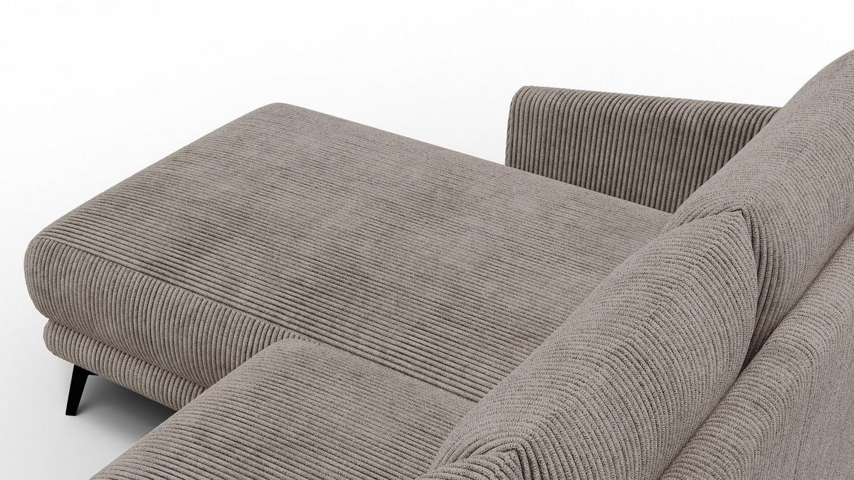 ECKSOFA VILT 3-Sitzer, taupe - Taupe/Schwarz, Holzwerkstoff/Textil (221/156cm) - Wozimo