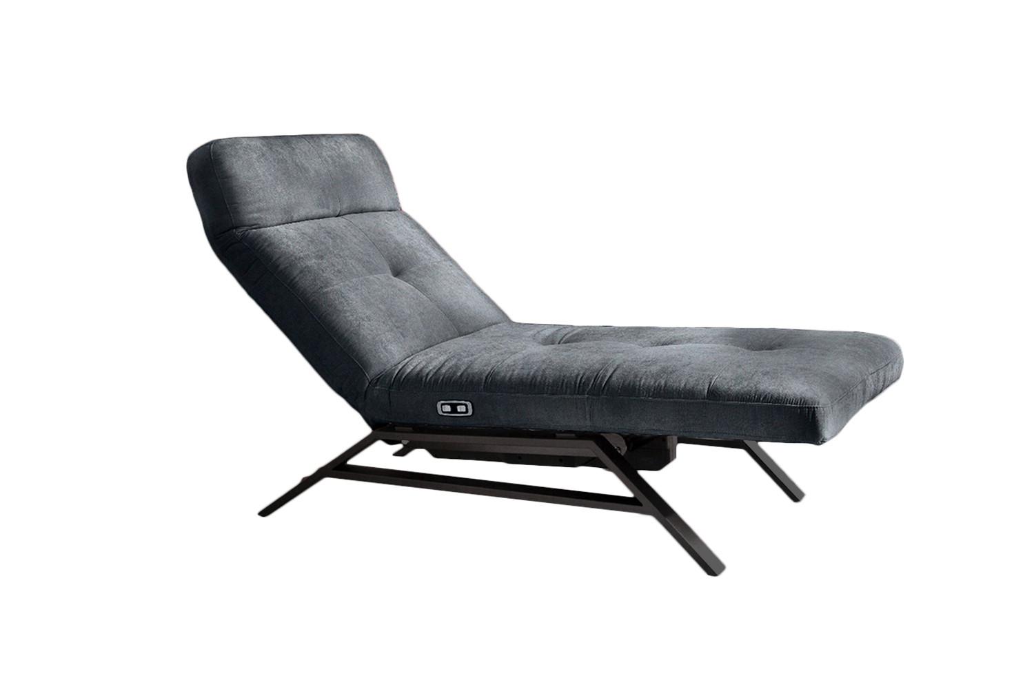 LIEGE MIT MOTORISCHER RELAXFUNKTION AMERIVA Schwarz Velvet Relaxfunktion - Schwarz, Textil (80/110/158cm) - KAWOLA
