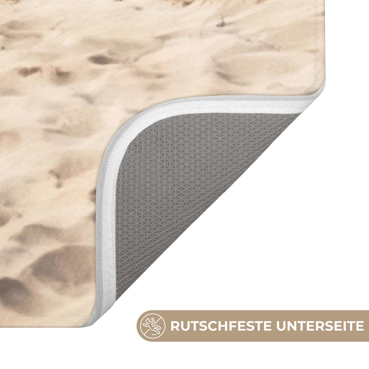 BADEMATTE Strand - Ferienhäuser - Farbenfroh - Dünen 60x120 cm - Multicolor, Textil (60/120cm) - OnlyWow