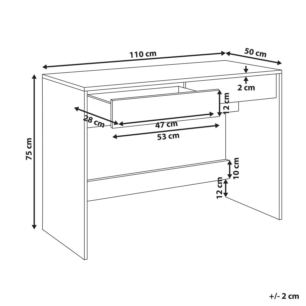 SCHREIBTISCH 110/50 cm Wurzelholz Optik Rondane - Braun, Holzwerkstoff (50/110/75cm) - Beliani