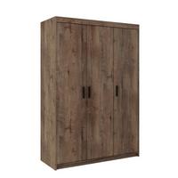 KLEIDERSCHRANK Storicos Eiche Lefkas 133/190,5/53 cm - Modern 3-türig - Braun, Holzwerkstoff/Kunststoff (133/190.5/53cm) - AX Living