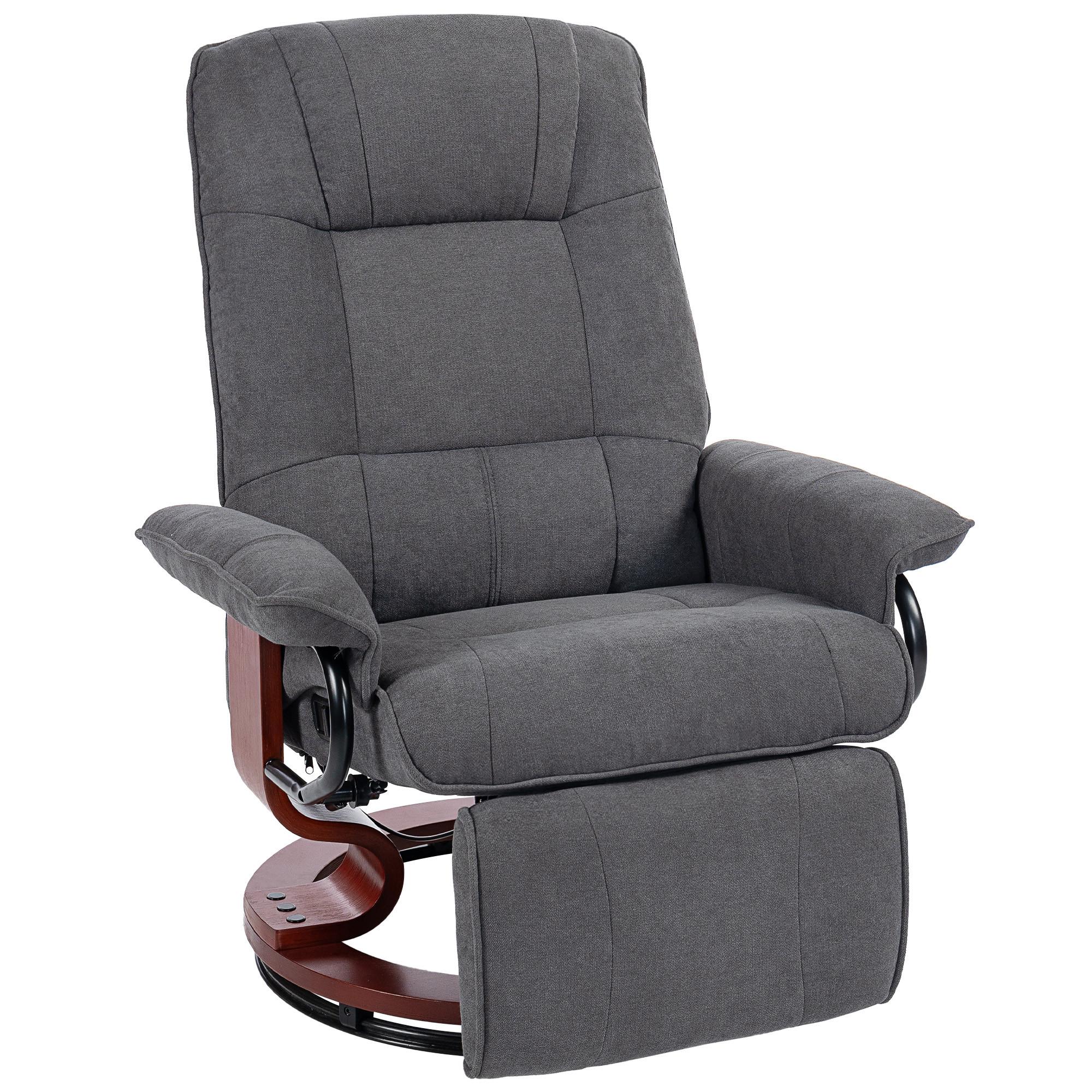 RELAXSESSEL Polyester Grau - Naturfarben/Grau, Holz/Textil (78/100/87cm) - HOMCOM