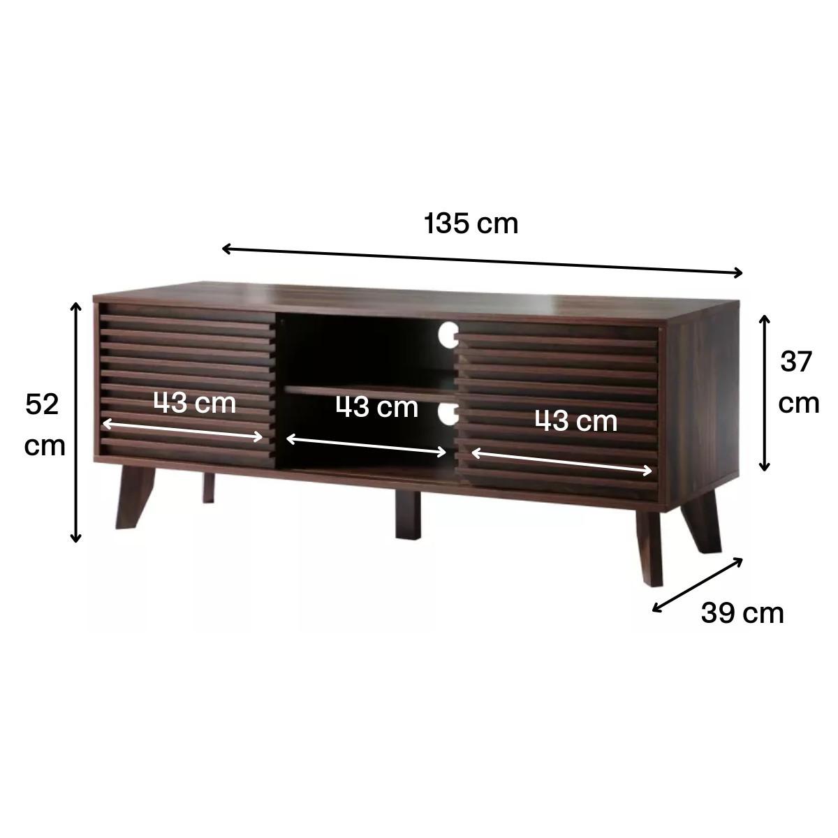 TV-MÖBEL mit Fronten in laminiertem Holz-Effekt fribourg 39/51,5/135 cm - Nussbaumfarben, Holzwerkstoff (135/51.5/47cm) - Calicosy