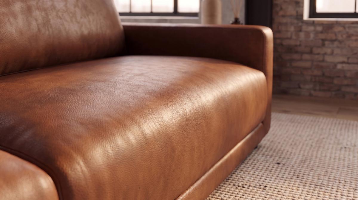 SOFA MARLIN Braun Lederfaserstoff - Schwarz/Braun, Leder/Kunststoff (262/80/100cm) - KAWOLA