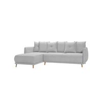 ECKSOFA Chroma Silber Luxusmicrofaser - Silberfarben/Braun, Holz/Textil (238/170cm) - S-Style Möbel