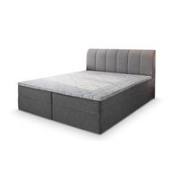 BOXBETT CEVANO 140x200 cm mit Matratze und Topper - Grau - Grau, Holz (140/200cm) - MASSENO
