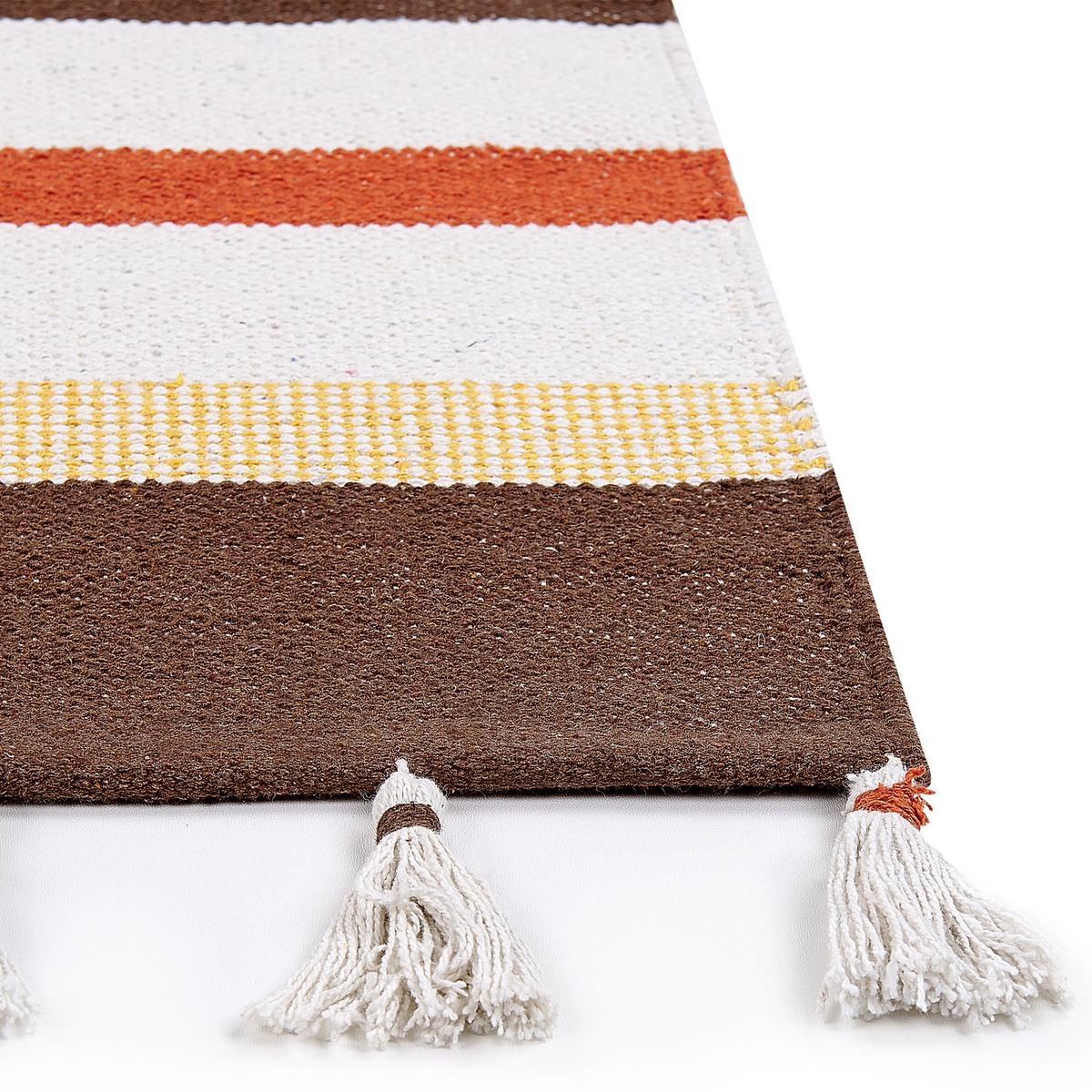 TEPPICH geflochten Hisarli 200/140 cm - Braun, Textil (140/200cm) - Beliani