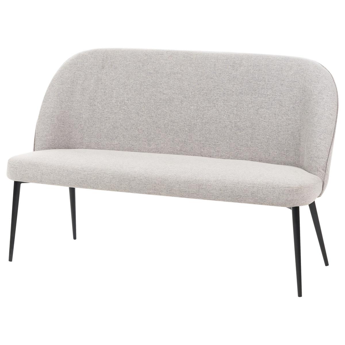 2-SITZER-KÜCHENSOFA hellgrau Osby - Schwarz/Grau, Textil (130/85/49cm) - Beliani