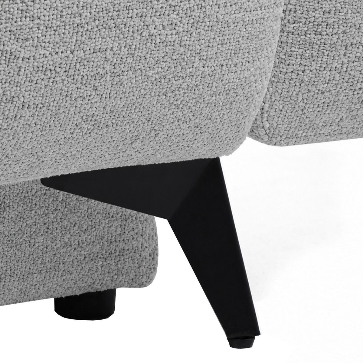 SCHLAFSOFA Vito 3-Sitzer mit Bettkasten, DL-System, Chenille-Stoff, Hellgrau - Hellgrau/Schwarz, Textil (256/90/99cm) - Beautysofa