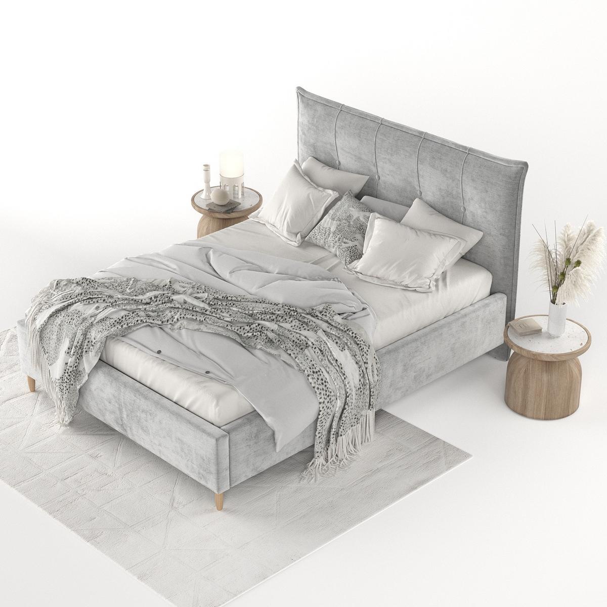 POLSTERBETT Plaza 180/200 cm Hellgrau im Lotta Stoff - Hellgrau/Naturfarben, Holz/Holzwerkstoff (180/200cm) - AltaBeds
