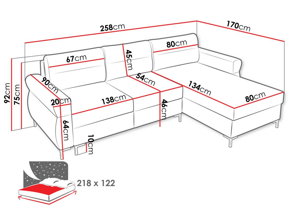 ECKSOFA Berne - Blaugrau/Schwarz, Holz/Kunststoff (258/170cm) - MIRJAN24