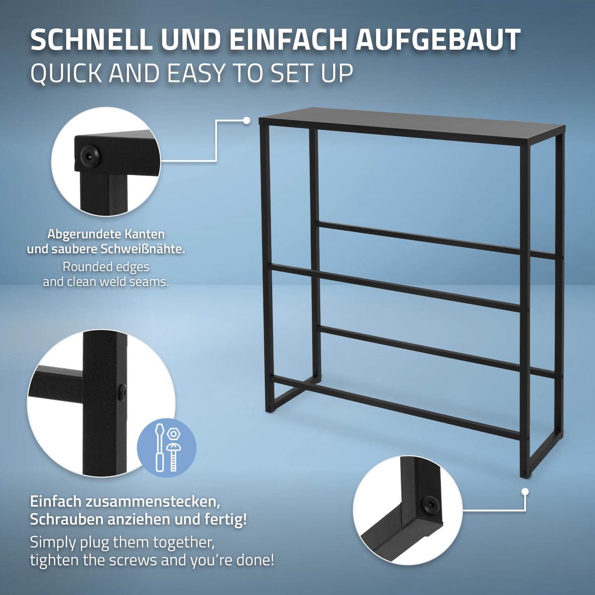 GETRÄNKEKISTENREGAL für 6-8 Kisten mit Ablage 100x32x108,5 cm aus Stahl - Anthrazit, Metall (32/108.5/100cm) - ML-DESIGN